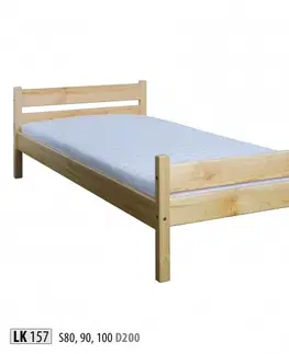 Drewmax Jednolôžková posteľ - masív LK157 | 80 cm borovica Drevo: Borovica