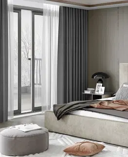 ArtElta Manželská posteľ AUDREY s úložným priestorom | 200 x 200 cm Farba: Čierna / Soft 11