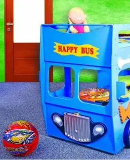 Artplast Detská poschodová posteľ HAPPY BUS | modrá