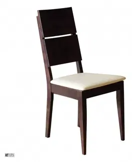 Drewmax Jedálenská stolička - masív KT173 | buk / koža Morenie: Koniak