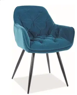 Signal Jedálenská stolička CHERRY MATT VELVET Farba: Zelená / velvet 75