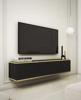 ArtPS TV stolík BIJOU 135 | závesný Farba: Čierny mramor royal