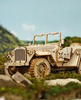 RoboTime 3D drevené puzzle Vojenský džíp