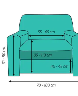 4Home Multielastický poťah na kreslo Comfort Plus modrá, 70 - 110 cm, 70 - 110 cm