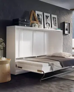 Dig-net nábytok Sklápacia posteľ Lenart CONCEPT PRO CP-05  | 120 x 200 cm Farba: biely lesk / biela