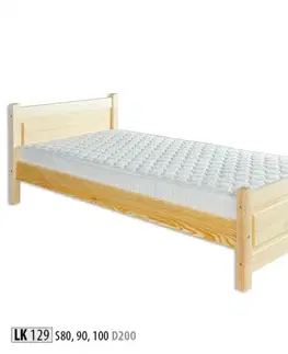 Drewmax Jednolôžková posteľ - masív LK129 | 100 cm borovica Morenie: Gray