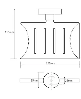 SAPHO XR804 X-round mydlovnička obdĺžniková s otvormi, chróm