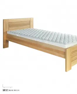 Drewmax Jednolôžková posteľ - masív LK161 | 80 cm buk Morenie: Wenge