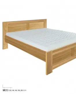 Drewmax Manželská posteľ - masív LK212 | 140 cm dub Farba: Dub bielený