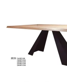 Drewmax Jedálenský stôl Metal ST370 / dub Farba: Dub prírodný, Prevedenie: A 160 x 75 x 90 cm