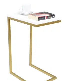 ArtAdrk Príručný stolík SPARK | zlaté nohy Farba: Čierna