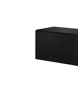 ArtCam TV stolík ROCO RO-1 roco: korpus biely mat / okraj biely mat / dvierka čierny mat