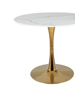 Signal Jedálenský stôl ESPERO Farba: biela / mramorový efekt biela