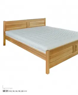 Drewmax Manželská posteľ - masív LK109 | 180 cm buk Morenie: Orech