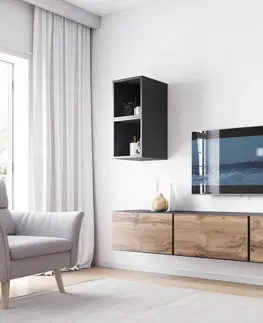 ArtCam TV stolík ROCO RO-1 roco: korpus čierny mat / okraj čierny mat / dvierka čierny mat