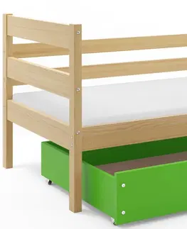 BMS Detská jednolôžková posteľ s úložným priestorom ERYK | borovica Farba: Borovica / ružová, Rozmer.: 190 x 80 cm
