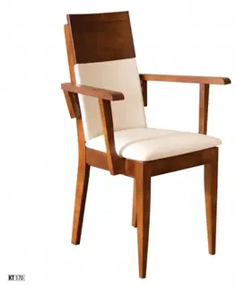 Drewmax Jedálenská stolička - masív KT170 | buk / koža Morenie: Gray