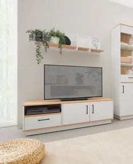 Meblar  TV stolík SANTIAGO SN5 Farba: dub/biela