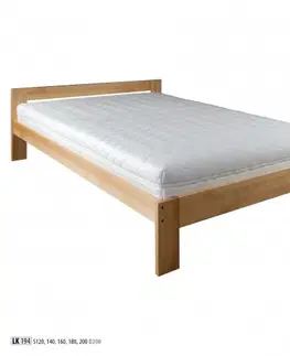 Drewmax Manželská posteľ - masív LK194 | 140 cm buk Morenie: Lausane
