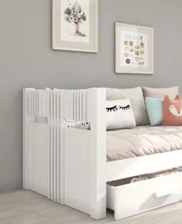 ArtAdrk Jednolôžková posteľ BIBI | 90 x 200 cm Farba: biela / sivá
