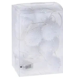 Svetelná LED reťaz s 20 guľami Snowball, 1,9 m, studená biela