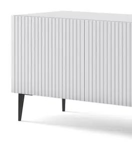ARTBm TV stolík RAVENNA B 3D 150  | biela matná Prevedenie: Biela matná / zlatá podnož