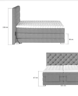 ArtElta Manželská polohovateľná posteľ CLOVER Boxspring | 140 x 200 cm farebné prevedenie: Monolith 77