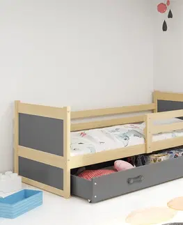 BMS Detská posteľ RICO 1 | borovica 90 x 200 cm Farba: Modrá