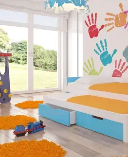 ArtAdrk Detská posteľ s prístelkou FRAGA Farba: biela / ružová