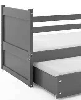 BMS Detská posteľ s prístelkou RICO 2 | sivá 80 x 190 cm Farba: Ružová