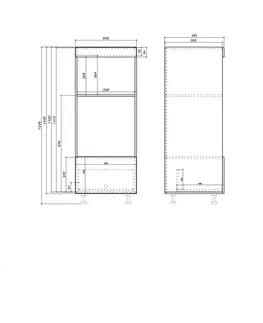 ArtExt Kuchynská skrinka vysoká pre vstavané spotrebiče FLORENCE lesk | D5AM 60 154 Farba korpusu: Grey
