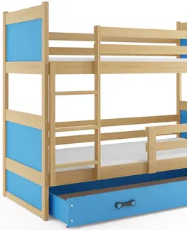 BMS Detská poschodová posteľ RICO | borovica 80 x 160 cm Farba: Zelená