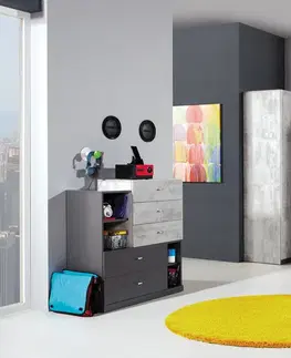 Meblar  TV stolík TABLO TA8 Farba: Grafit/biela/atlantic