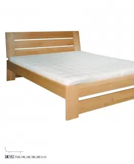 Drewmax Manželská posteľ - masív LK192 | 140 cm buk Morenie: Orech