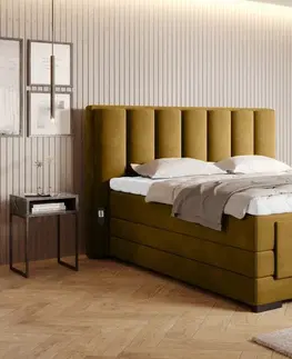ArtElta Manželská posteľ VEROS Boxspring | elektrická polohovateľná 180 x 200 cm Farba: Flores 04