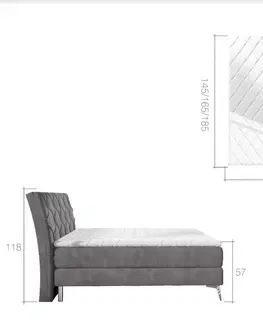 ArtElta Manželská posteľ ADEL Boxspring | 140 x 200 cm Farba: Monolith 09