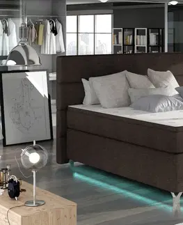 ArtElta Manželská posteľ AMADEO Boxspring s LED osvetlením | 160 x 200 cm Farba: BAO 16 - Riviera 59