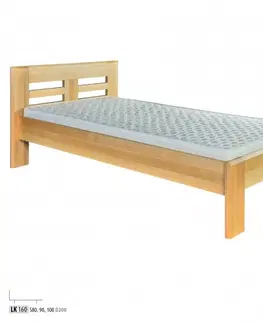 Drewmax Jednolôžková posteľ - masív LK160 | 90 cm buk Morenie: Wenge