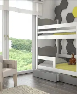 ArtAdrk Detská poschodová posteľ MARABA Farba: borovica / oranžová