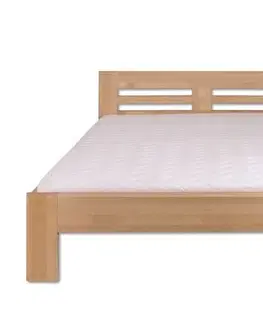 Drewmax Manželská posteľ - masív LK111 | 140 cm buk Morenie: Koniak