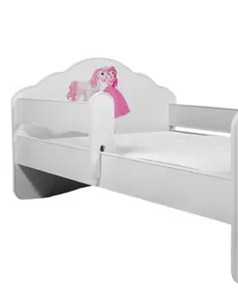 ArtAdrk Detská posteľ CASIMO | so zábranou Prevedenie: Balerína s jednorožcom