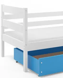 BMS Detská jednolôžková posteľ ERYK | biela Farba: biela / sivá, Rozmer.: 190 x 80 cm