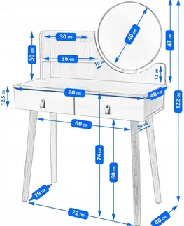 ArtJum Toaletný stolík SCANDI 3 LED | CM-254152