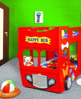 Artplast Detská poschodová posteľ HAPPY BUS | červený