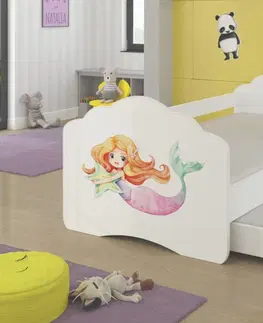 ArtAdrk Detská posteľ CASIMO II | s prístelkou a zábranou Prevedenie: Sloník