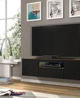 ARTBm TV stolík AURA 150 | dub artisan / čierna Variant: s LED osvetlením