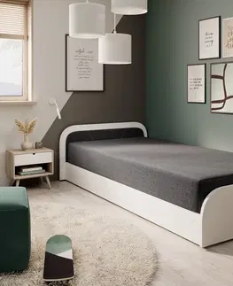 ArtElta Jednolôžková posteľ PARYS biela | 80 x 190 cm Farba: Pravá / Sawana 14