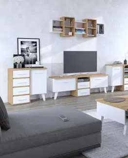 WIP TV stolík NORDIS-14 | 3D Farba: craft zlatý/biely