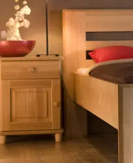 Drewmax Manželská posteľ - masív LK117 | 160 cm borovica Farba: Orech