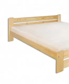 Drewmax Manželská posteľ - masív LK118 | 180 cm borovica Farba: Jelša